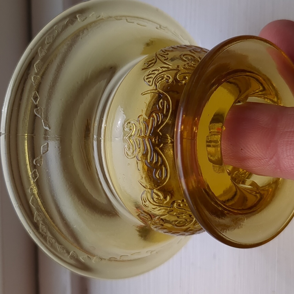 Federal Madrid Amber Glass Taper Holders - Picture 8 of 13
